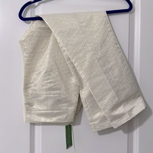 Lilly Pulitzer Stella Pant Metallic Jaquard sz 4 NWT! Rare! Cropped Ankle cut!